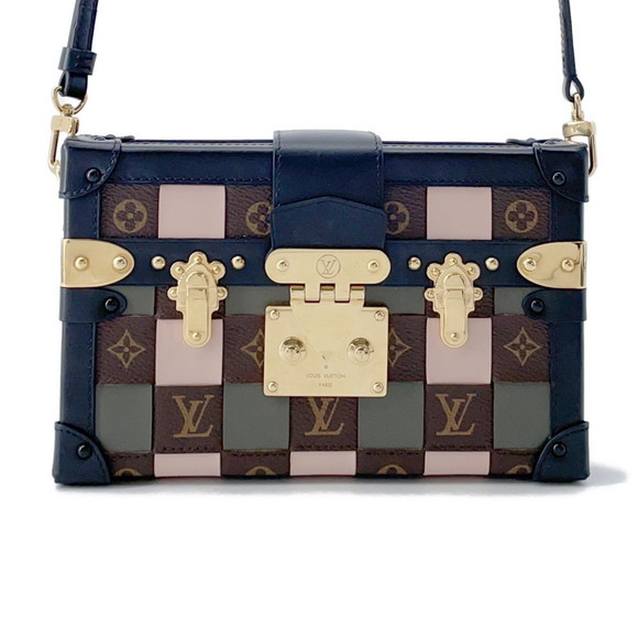 Louis Vuitton Monogram Petite Malle Shoulder Bag M45534 2-Way Clutch Black - Picture 1 of 16